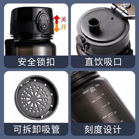 Sports Water Cup, Large Capacity, High Temperature Resistant Plastic Cup, Outdoor Popular Fitness Super Large Water Bottle 1500ml