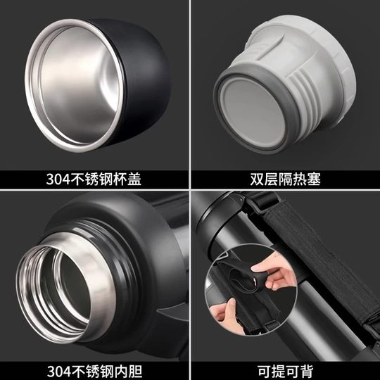 Insulated Kettle with Extra-Large Capacity for Outdoor Camping, Fishing, and Car Use, Made of 304 Stainless Steel, Large Size for Construction Site Use