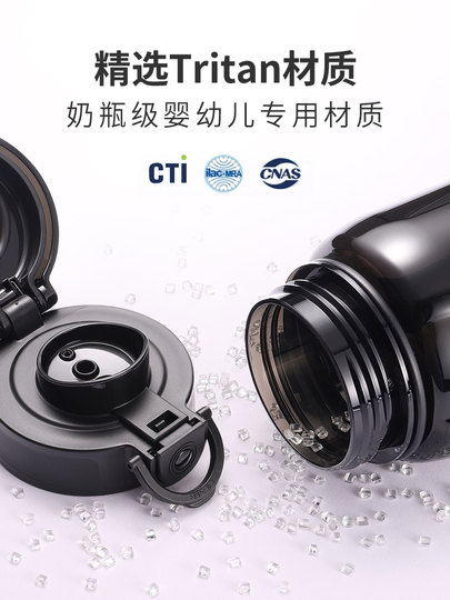 Large capacity water cup sports cup straw cup men's high temperature resistant summer plastic school fitness kettle outdoor