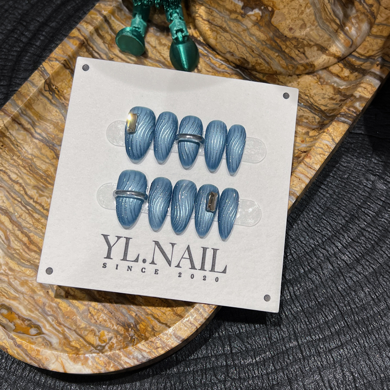 【Yl.Nail Curved Water Ripple 2.0】Handmade Nail Tips ins Unique High-End Water Ripple Line Wearable Nails 【Yl.Nail Curved Water Ripple 2.0】Handmade Nail Tips ins Unique High-End Water Ripple Line Wearable Nails