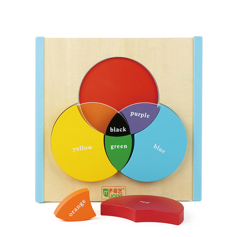 Kindergarten Children's Young Table Wooden Teaching Toys Color Puzzle Three Primary Cognitive Children's Teaching Toys