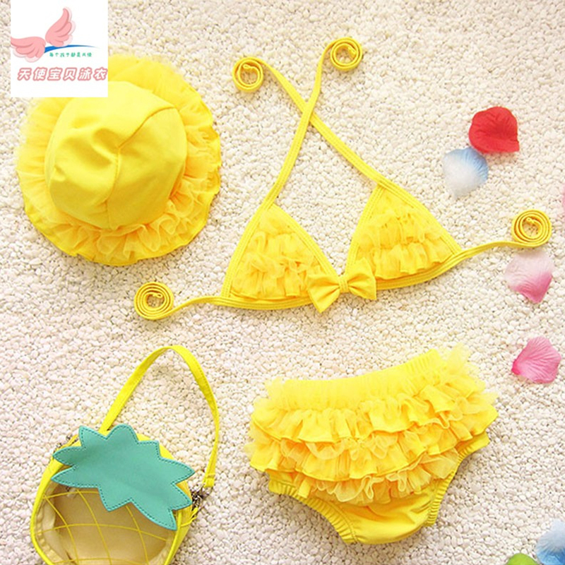 Infants and Toddlers 0-3 Years Old, 9-Year-Old Girls' Swimsuit, Lace Quick-Dry Two-Piece Bikini, Cute Children's Swimsuit for Girls