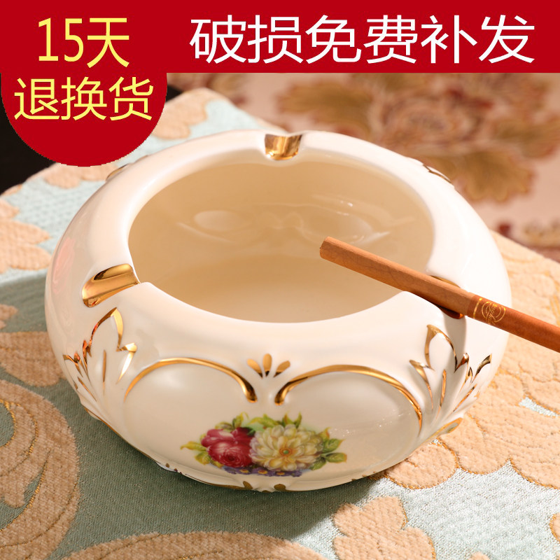 Eurostyle ivory porcelain Ashtray Fashion Individuality handcarved Fancy Tabletop Creative Ceramic Tobacco Cylinder Living-room Pendulum