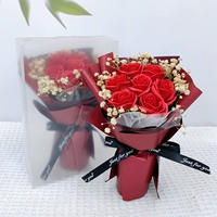 Красная роза+матовая коробка+карта