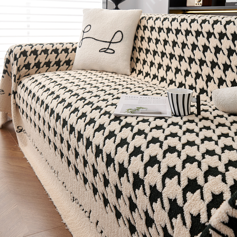 Net Red gig sofa cover cloth towels 2023 new winter thickened plush sofa cover autumn winter non-slip cover blanket-Taobao