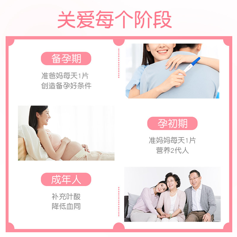 [Special for the Pre-Pregnancy Period] Kingsley Folic Acid Tablets for Women and Men, Folic Acid Tablets for Couples to Take Together during the Pre-Pregnancy Period for 60 Days