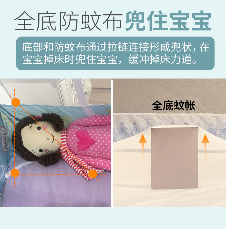 Nhung Bắc cực nhung lưới chống muỗi cài đặt miễn phí 1.5 ba cửa dây kéo 1.8m giường đôi mã hóa gia đình dày - Lưới chống muỗi mùng gấp gọn người lớn