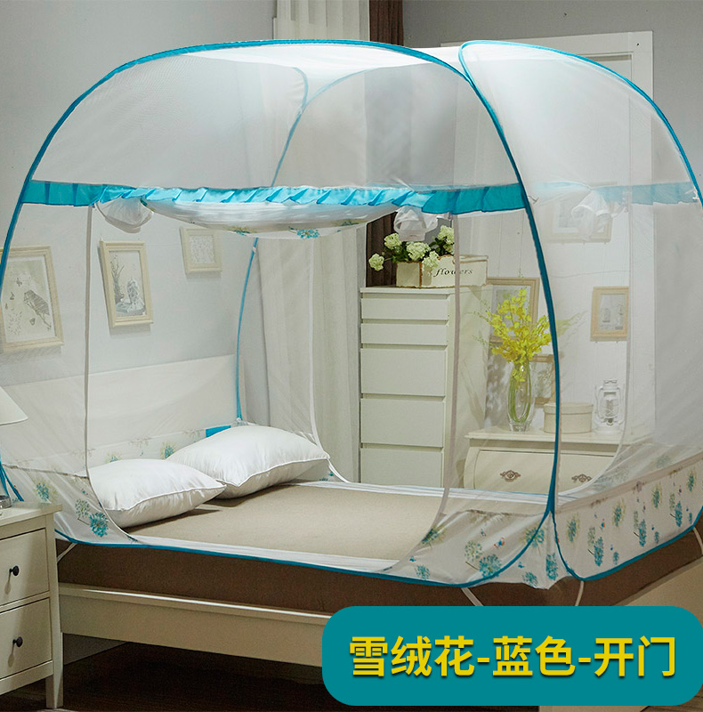 Bắc cực nhung yurt muỗi net miễn phí cài đặt 1.2 m gấp 1.5 ba cửa dây kéo 1.8 m giường đôi nhà