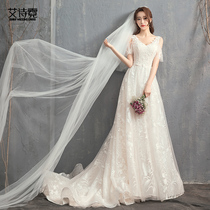  French light wedding dress 2020 new female small tail Mori super fairy dream Hepburn thin bride simple gauze