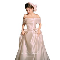 Aishini Yu Yang French satin light wedding dress 2024 new high-end wedding dress bride engagement dress summer