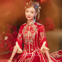 Kite Tails show and suit 2022 new brides to marry Chinese reigns dragon and pineapple The toast is served with a light and thin summer.