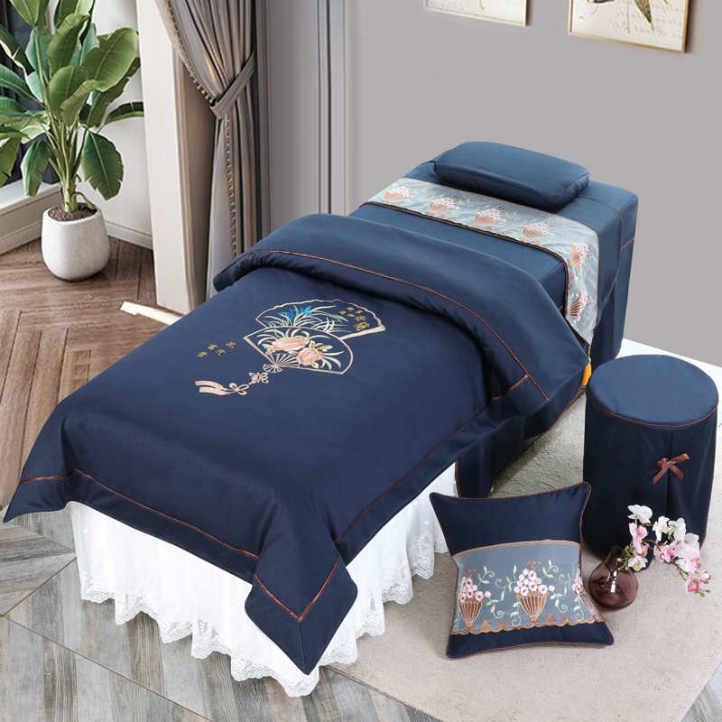 Beauty Bed Four Pieces All Season Universal Holland, Pure Color Bed Goods Bed Cover Pillowcase Stool Cover Quilt With Quilt Core