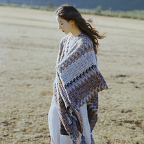 Photo-looking travel cape Cape Windproof Cloak Large Northwest Tibet Yunnan Resort Cloister Thickening Warm Scarves