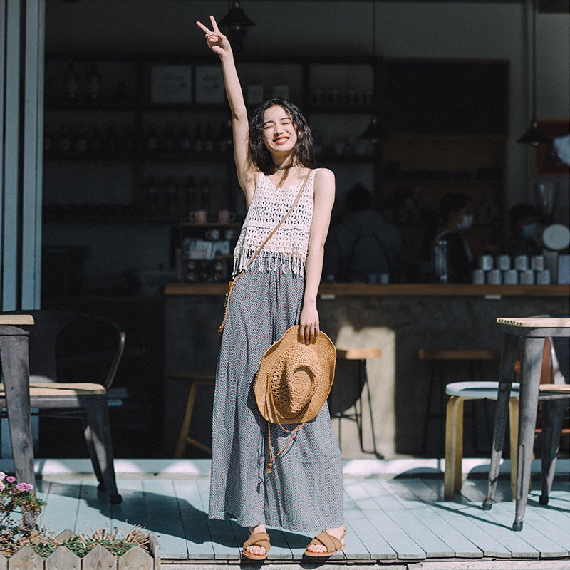 Dream Horse Summer Broadlegged Pants Snowspun High Waist Sunscreen Long Pants Casual Trudite Woman Straight Drum Mopping Pants Tightness waist