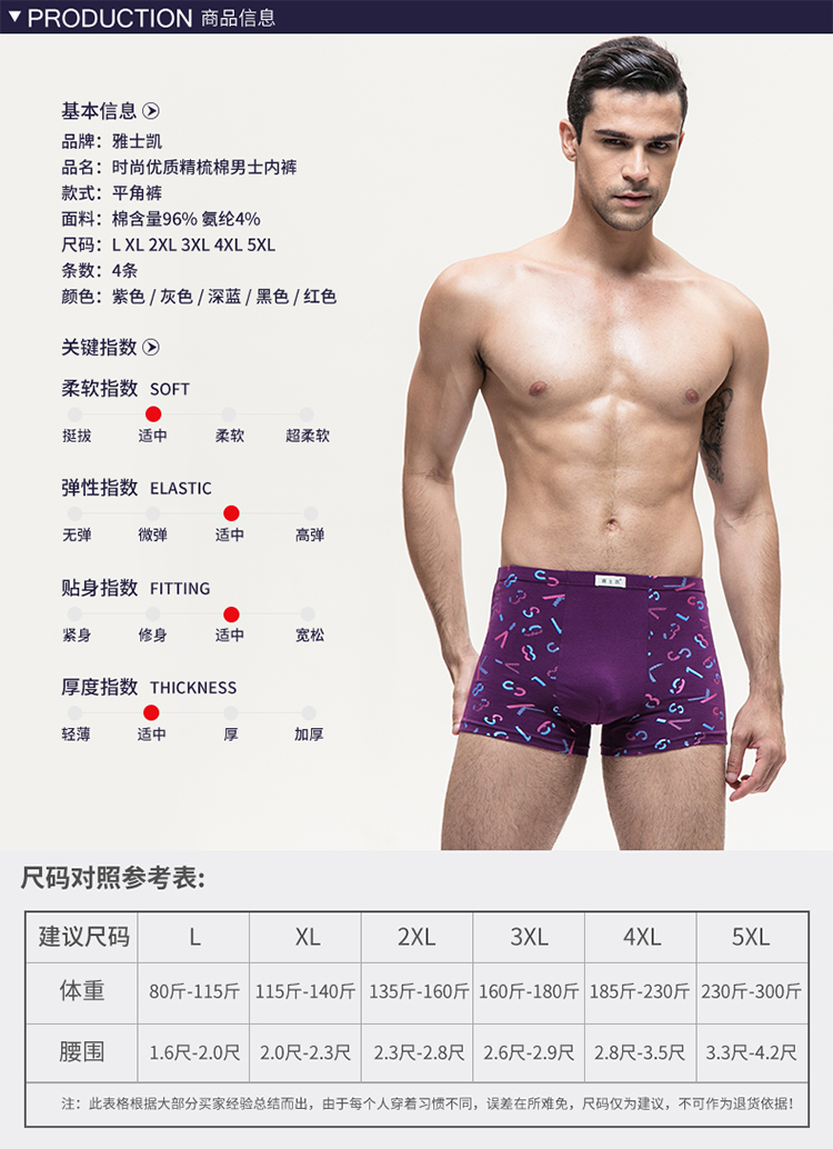 Tóm tắt Boxer Fatty Men Plus Phân bón Kích thước lớn Boxer Bông mùa hè 100% Cotton Thanh niên Boxer quần lót thun lạnh