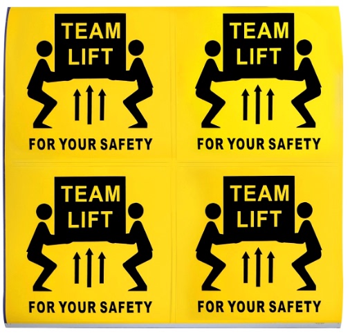 10cm Outer Box Label Team Lift Multi-Person Collaboration Label Sticker Amazon Fba Overweight Warning Label