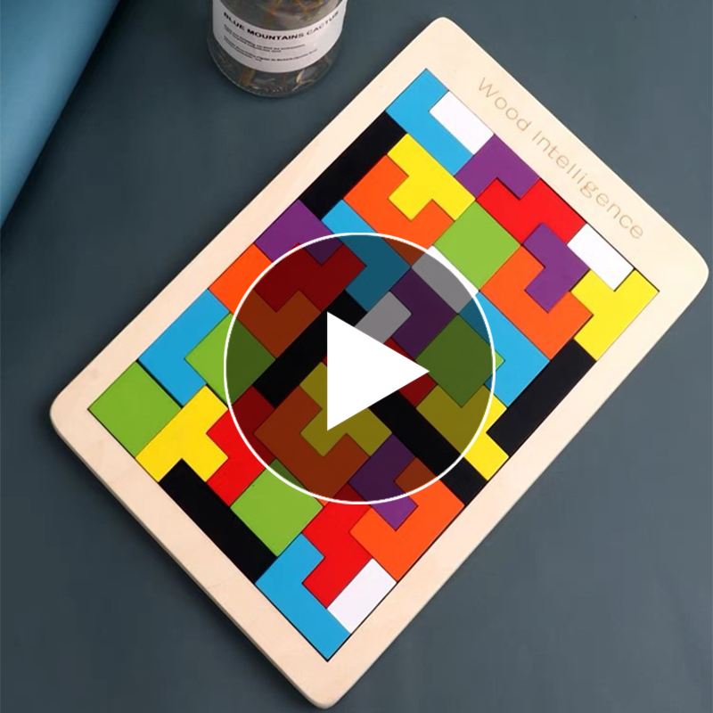 Russian Squarewood Jigsaw Puzzle 2-3-6-year-old Child Puzzle Early Teach Boys Girls' Thinking Training Toys