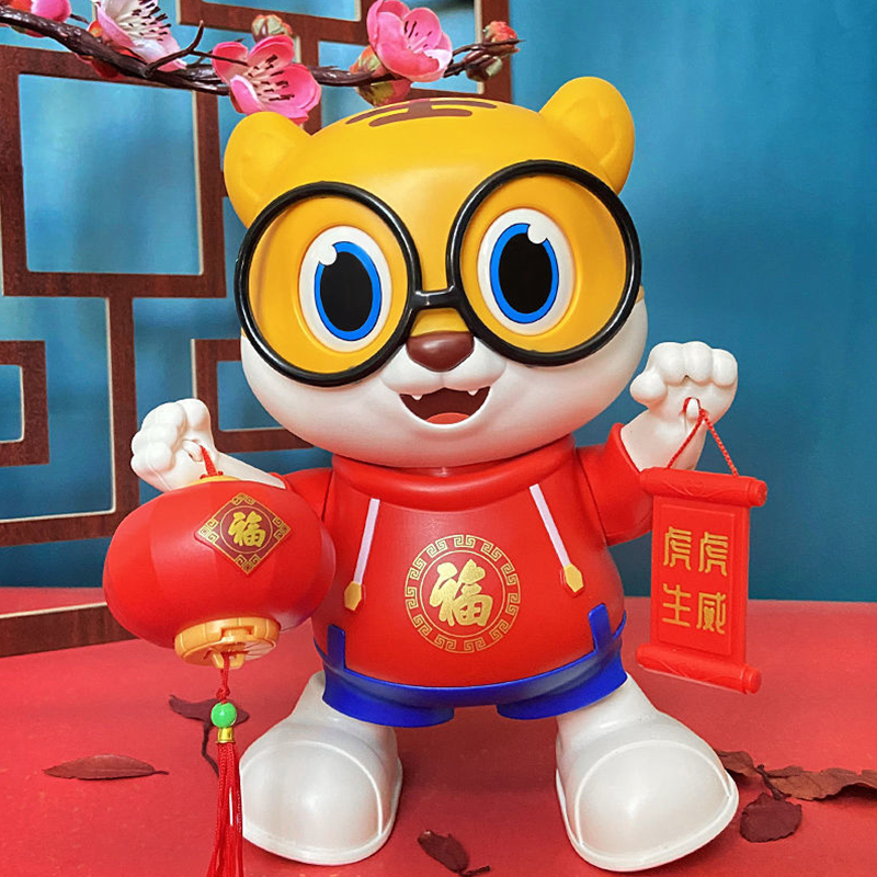 Shake-up dancing Tiger 6-8 Baby Learn to climb 2-3 months Baby practice Head God Instrumental New Year Gift Children Toys