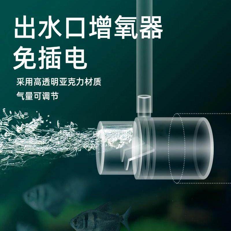 鱼缸增氧出水口过滤器出水管溶氧扩散器文氏无电打氧无动力加氧气