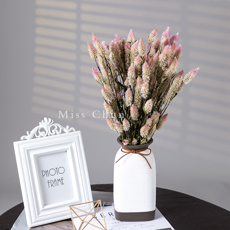 Long phoenix tail grass dried flower bouquet with flowers Yunnan straight hair Light luxury home living room desktop furnishings DIY materials