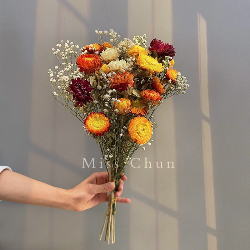 Small daisy Full Star Hand for mini drying bouquet Ins home Living room Bedroom Decorative Pendulum with light and luxurious digy material