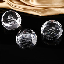 Crystal paperweight customized crystal ornaments gifts customized lettering creative excellent staff awards souvenir prizes