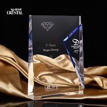 New Crystal Trophy Medals Square Customized Lettering Awards Gifts Licensee Souvenirs Spot