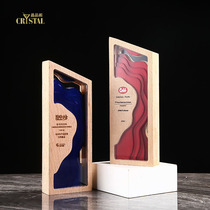 Solid Wood trophy custom creative lettering 2021 new high-grade atmosphere Honor Medal staff award souvenir