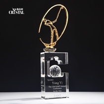 Little gold man golf trophy metal trophy total net Pole Champion farthest distance Prize Competition Prize