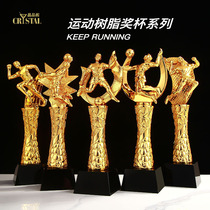 Sports Crystal Trophy Customized Creative Metal Trophy Personality Resin Customized Production Awards Lettering