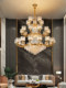 American-Style Villa Duplex Living Room with Open Lobby Chandelier, Light Luxury and Simple Bedroom, European-Style Dining Room Crystal Chandelier
