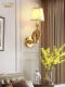 New American-Style All-Copper Wall Lamp, Simple Living Room Tv Background Wall Lamp, Retro Bedroom Bedside Corridor Wall Lamp