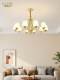 American-Style All-Copper Chandelier for Living Room, Simple and Elegant Main Light for Dining Room and Bedroom, Led Luxury Chandelier for Study Room and Showroom