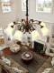 American simple chandelier, living room lamp, European retro restaurant study lamp, antique style LED bedroom entrance chandelier