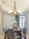 New American-Style All-Copper Chandelier, Living Room Lamp, Simple and Luxurious Dining Room and Bedroom Lamp, Retro Country-Style Study Room Chandelier