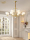 New American-Style All-Copper Chandelier for Living Room, Simple Retro Dining Room and Study Lamp, French-Style Light Luxury Bedroom Chandelier
