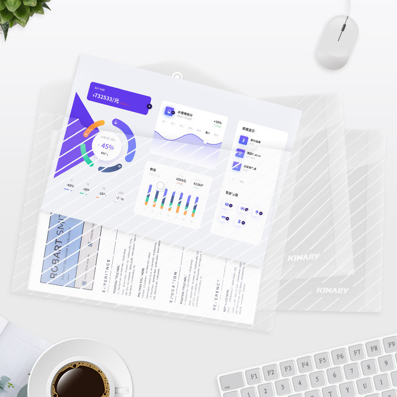 Press buckle File bag 20 Loaded Gold Gain A4 Transparent Students Exam Paper Kit Stationery School With Exam Bag Cashier Bag Archive Bag Transparent Office Kit Waterproof Thickened File Bag