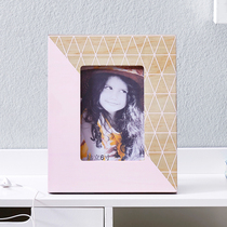 ins decorative photo frame creative 6 inch girl wooden photo frame table table Nordic childrens home accessories ornaments