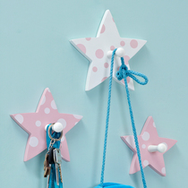 Girls door rear adhesive hook creative wall decoration star Wall Wall dressing hook childrens room key holder
