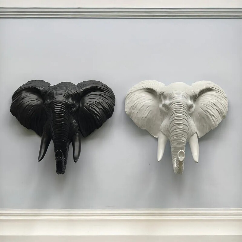 Entrance Elephant Head Wall Hanging Home Decoration Multi-Purpose Key Hook Student Dormitory Creative Personalized Sticky Hook Without Punching Entrance Elephant Head Wall Hanging Home Decoration Multi-Purpose Key Hook Student Dormitory Creative Personalized Sticky Hook Without Punching