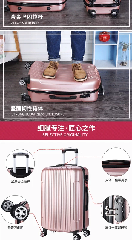 Universal bánh xe da vali nữ sinh viên đại học dễ thương nhỏ vali tươi nam phiên bản Hàn Quốc 20 xe đẩy trường hợp 24 inch