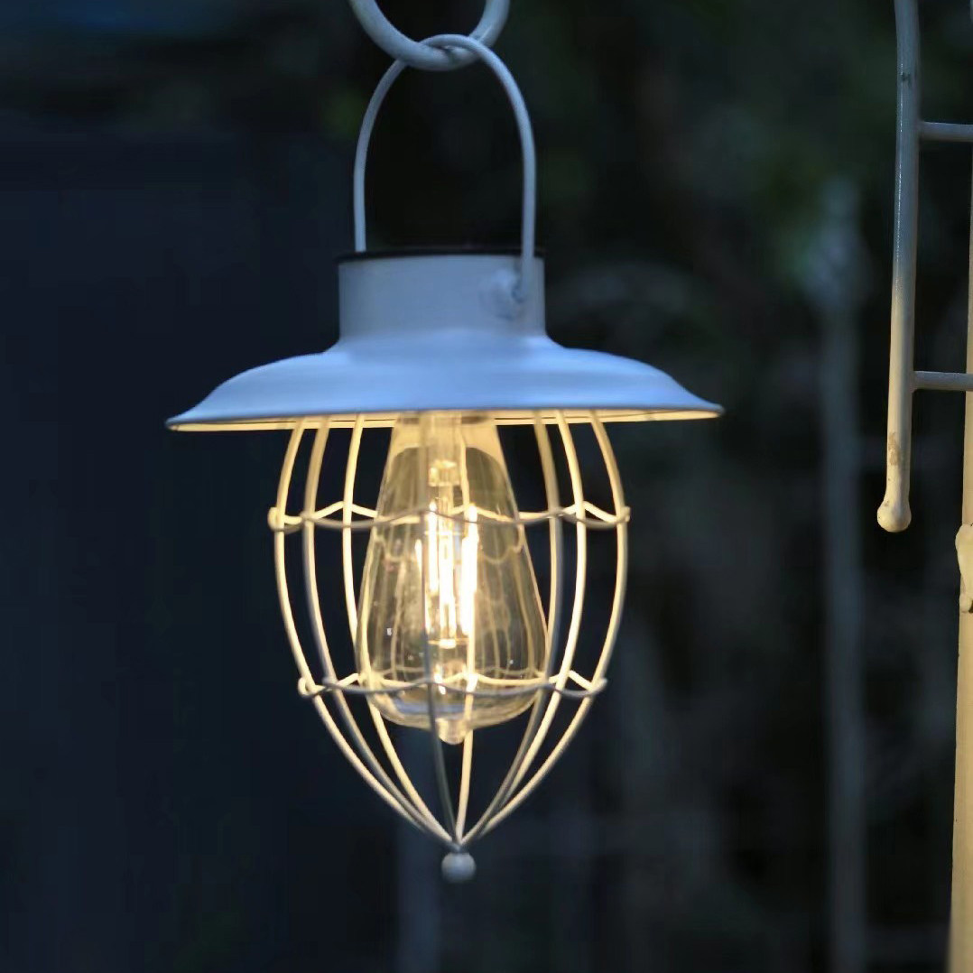 Solar Retro Hung Lamp Iron Art LED Pendant Lamp Courtyard Lamp Chandelia Waterproof Outdoor Garden Lantern Decoration-Taobao