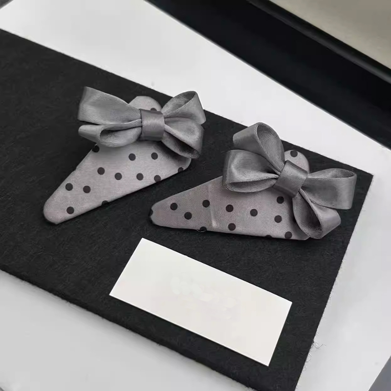 Korean Dongdaemun Style Simple Polka Dot Bow Triangle Versatile Hair Accessory Niche Design Hairpin Korean Dongdaemun Style Simple Polka Dot Bow Triangle Versatile Hair Accessory Niche Design Hairpin
