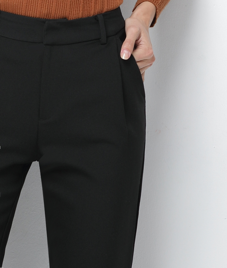 Mùa thu và mùa đông Quần nữ Harlan dài cộng với kích thước cashmere len đen Quần dài giản dị chân cao quần thon quần áo vintage