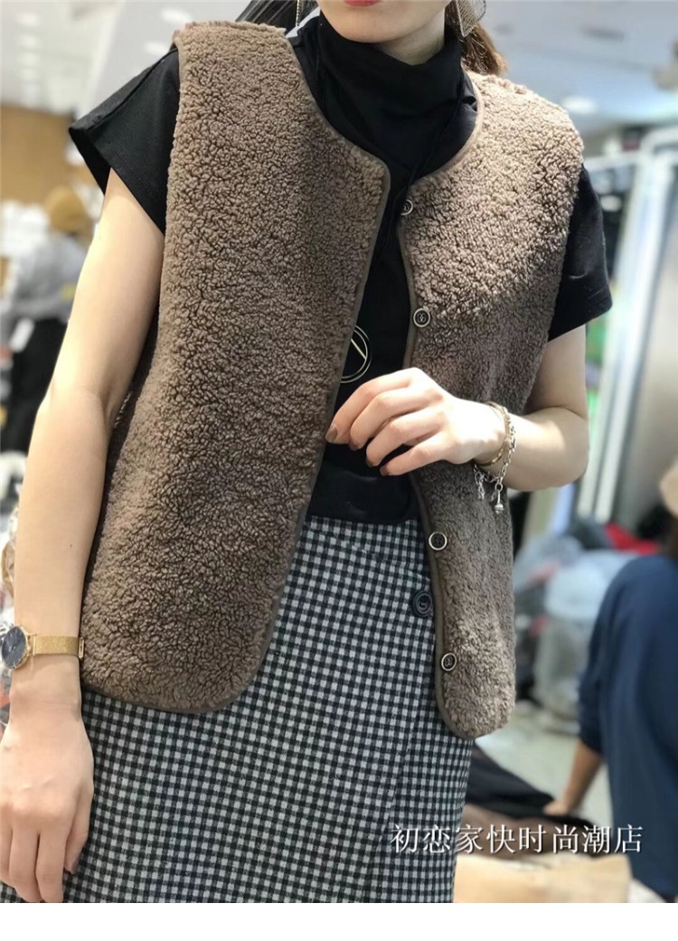 Châu Âu ga mùa thu giản dị vest vest nữ phiên bản Hàn Quốc của áo vest không tay ngắn cổ tròn vest vest áo vest nữ hàng hiệu