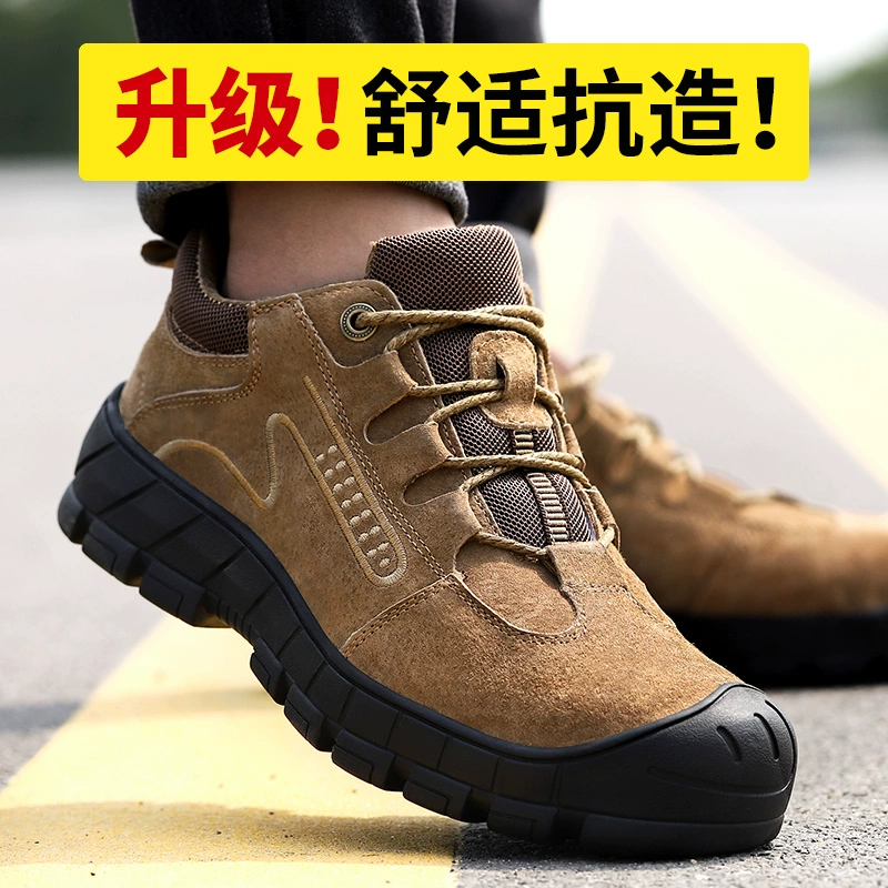 giày bao ho lao dong Giày bảo hộ lao động nam mùa đông cũ bảo vệ thợ hàn nhẹ plus nhung chống va đập chống đâm thủng mũi thép cách nhiệt giày cotton an toàn thép tấm giầy bảo hộ safety jogger giày bảo hộ 