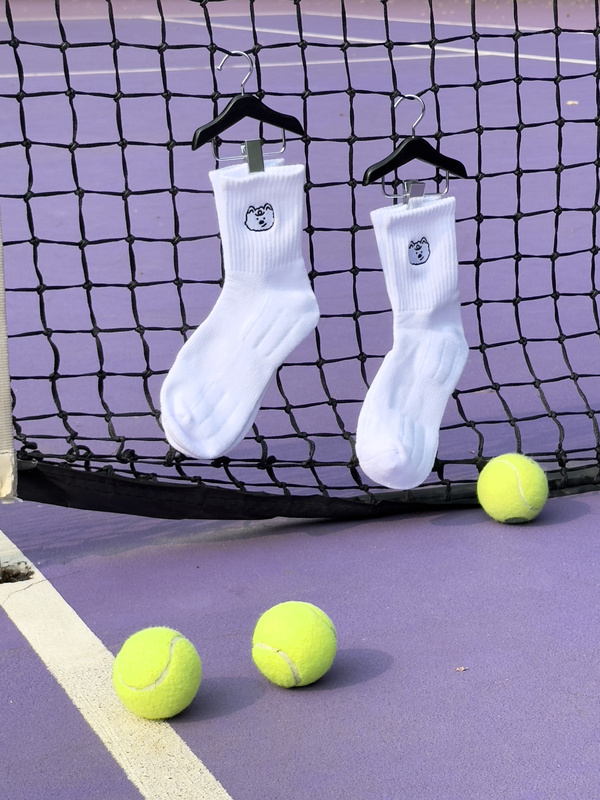 Hiya Bobo Original Design Puppy Tennis Towel Bottom Sports Socks Mandarin Duck Socks