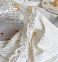 lazy holiday fruit peach panties female Japanese cute striped lace girl student waist triangle