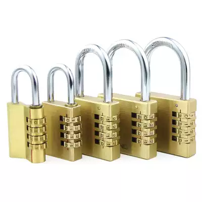 All-copper large password lock padlock Warehouse door lock Household pure copper solid anti-theft lock Bold dormitory waterproof key lock