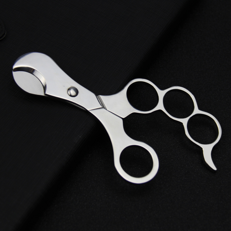 Large Cigar Scissors Cigar Knife Portable Stainless Steel Sharp Blade Large V-Blade Holder Portable